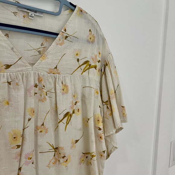 NWOT Madewell Flutter-Sleeve Rhyme Top in Floral Print - Picture 6 of 8